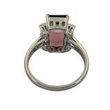 Natural Bi-Color Tourmaline Lady's Ring Pt900