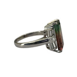 Natural Bi-Color Tourmaline Lady's Ring Pt900