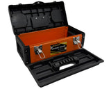 BOMAO Orange Tool Box Metal Plastic Storage Case