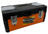 BOMAO Orange Tool Box Metal Plastic Storage Case