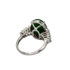 750WG Burma Jadeite A Jade=7.50cts. Diamond Ring w/Cert