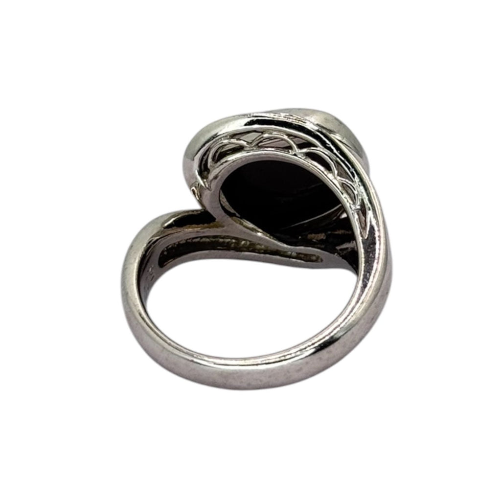 PT900 Boulder Opal=5cts, Diamond9=0.15cts Ring w/Cert