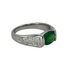 PT900 Tsavorite Garnet=1.62cts, Diamonds16=0.17cts Ring w/Cert