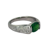PT900 Tsavorite Garnet=1.62cts, Diamonds16=0.17cts Ring w/Cert