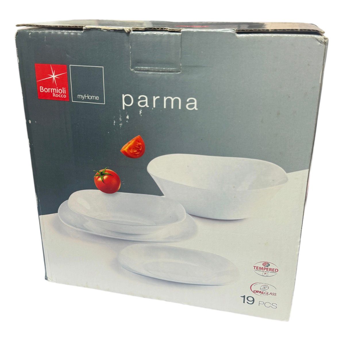 Bormioli Rocco Parma Tempered glass Dinnerware Set, 19pcs