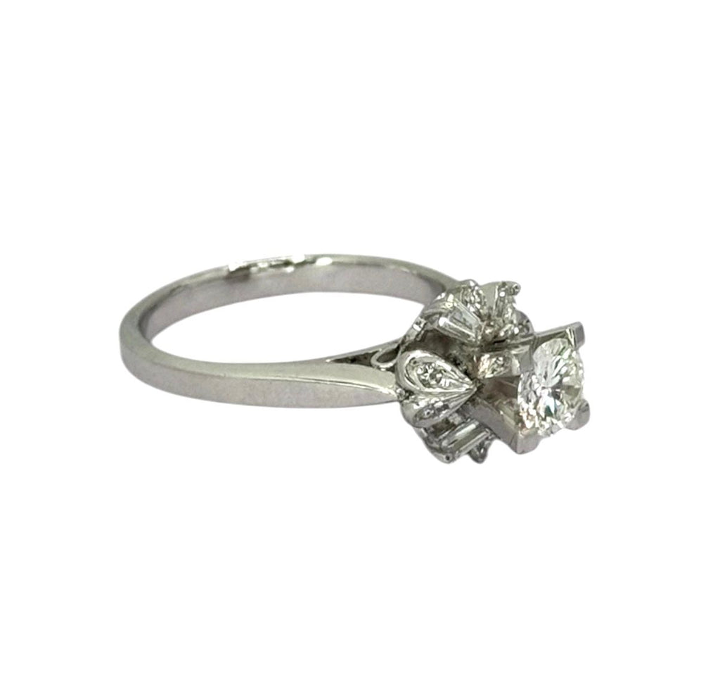 Vintage 585WG Diamond1=0.43ct Ring