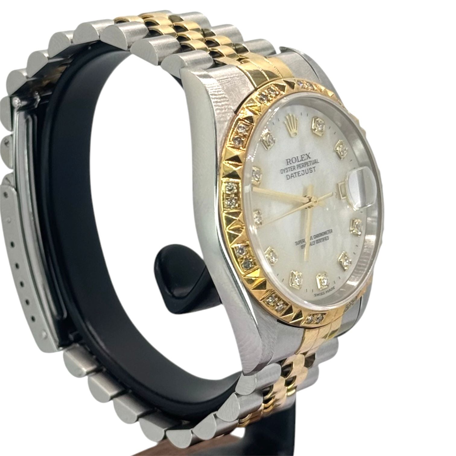 Rolex 16233 Datejust Halfgold Mother Of Pearl Dial, Diamonds Index and Bezel Watch, 36mm Secondary image