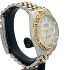 Rolex 16233 Datejust Halfgold Mother Of Pearl Dial, Diamonds Index and Bezel Watch, 36mm