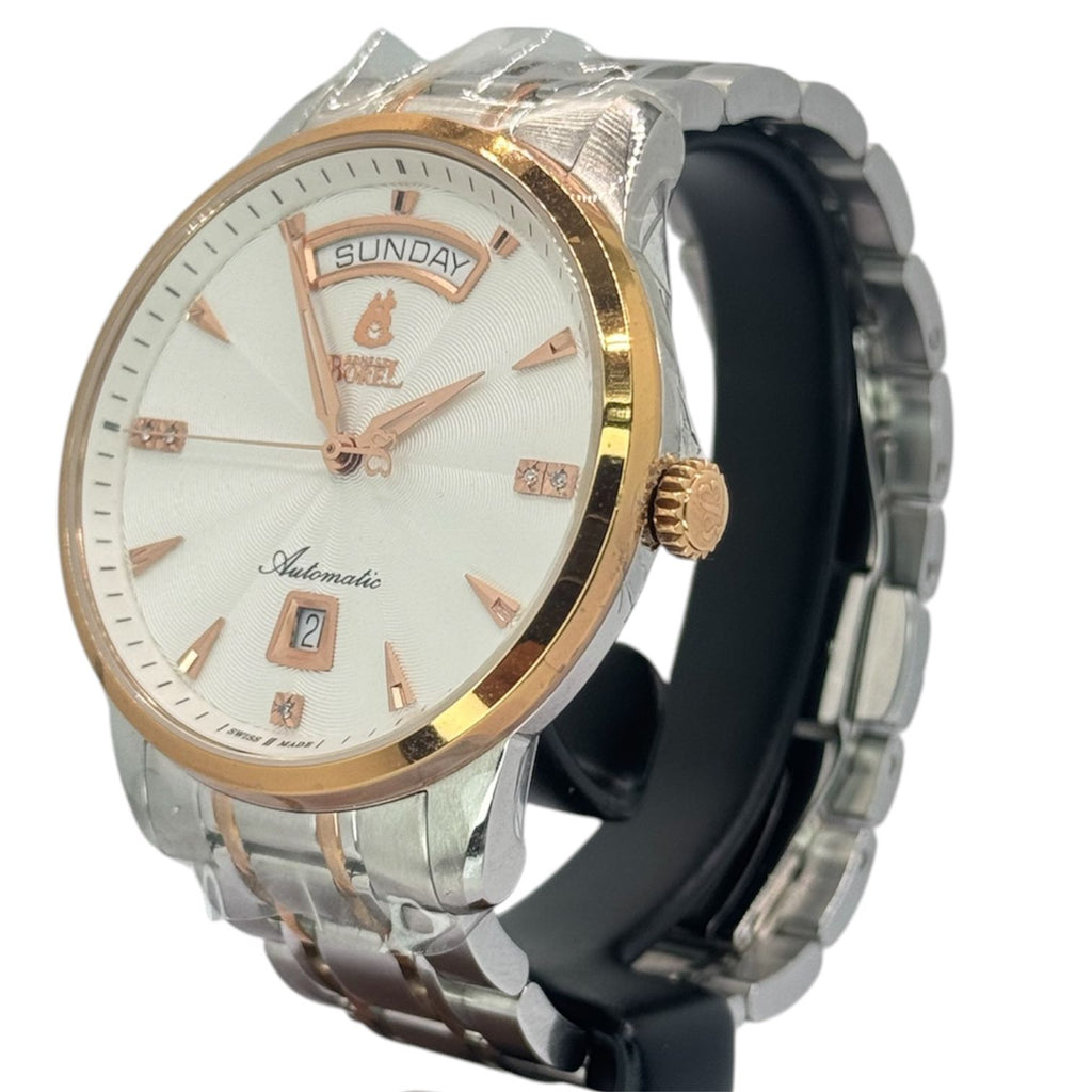 Ernest Borel Jules Borel GBR9160-212 Silver Dial Men Automatic Bracelet Watch, 40mm