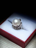 Platinum 900 South Sea Pearl 13.8MM With Multiple Diamonds 15.2G