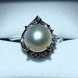 Platinum 900 South Sea Pearl 13.8MM With Multiple Diamonds 15.2G
