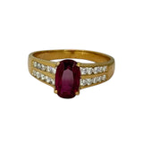 20K Ruby=2.2ct Diamond Ring w/Cert