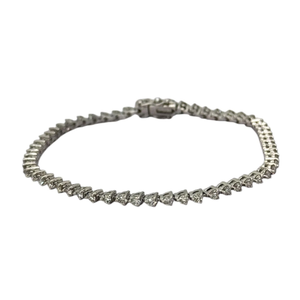 750WG Tennis DIamond58=Appx 2.9ct Bracelet, Length 17cm