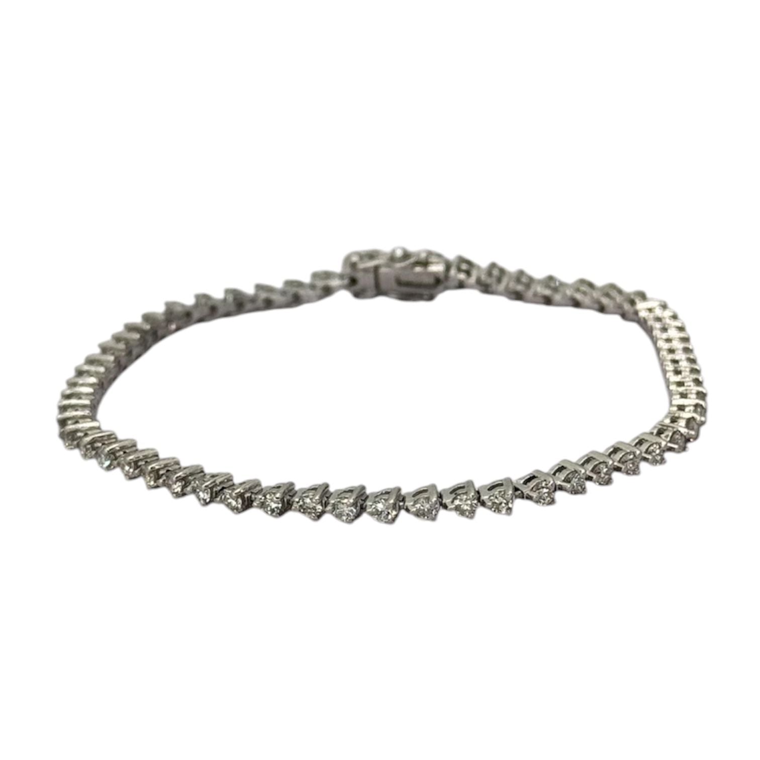 750WG Tennis DIamond58=Appx 2.9ct Bracelet, Length 17cm
