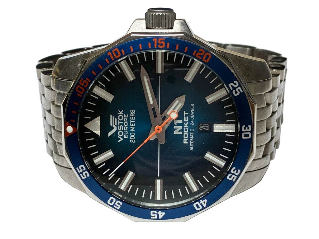 Vostok Europe Rocket N1 Automatic Watch Blue Dial SS Bracelet
