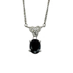 PT850 Blue Sapphire1=1.65cts, Diamond 0.24cts Necklace w/Cert
