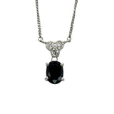 PT850 Blue Sapphire1=1.65cts, Diamond 0.24cts Necklace w/Cert
