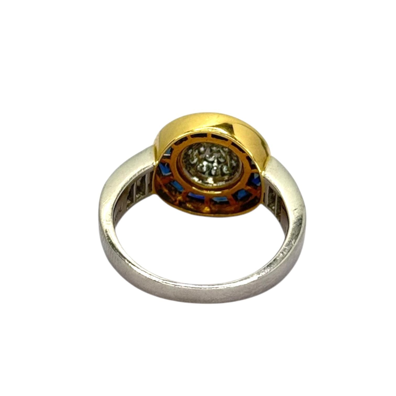 PT900 Blue Sapphire 12=0.70cts, Diamond 0.44cts Ring