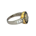 PT900 Blue Sapphire 12=0.70cts, Diamond 0.44cts Ring