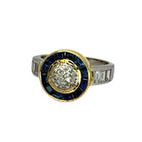PT900 Blue Sapphire 12=0.70cts, Diamond 0.44cts Ring