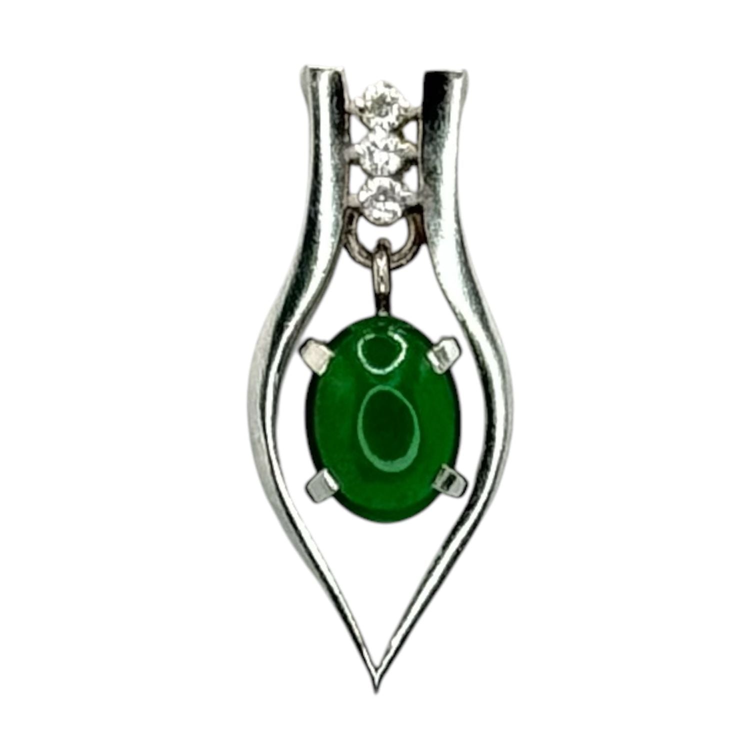 PT900 Jade Diamonds Pendant