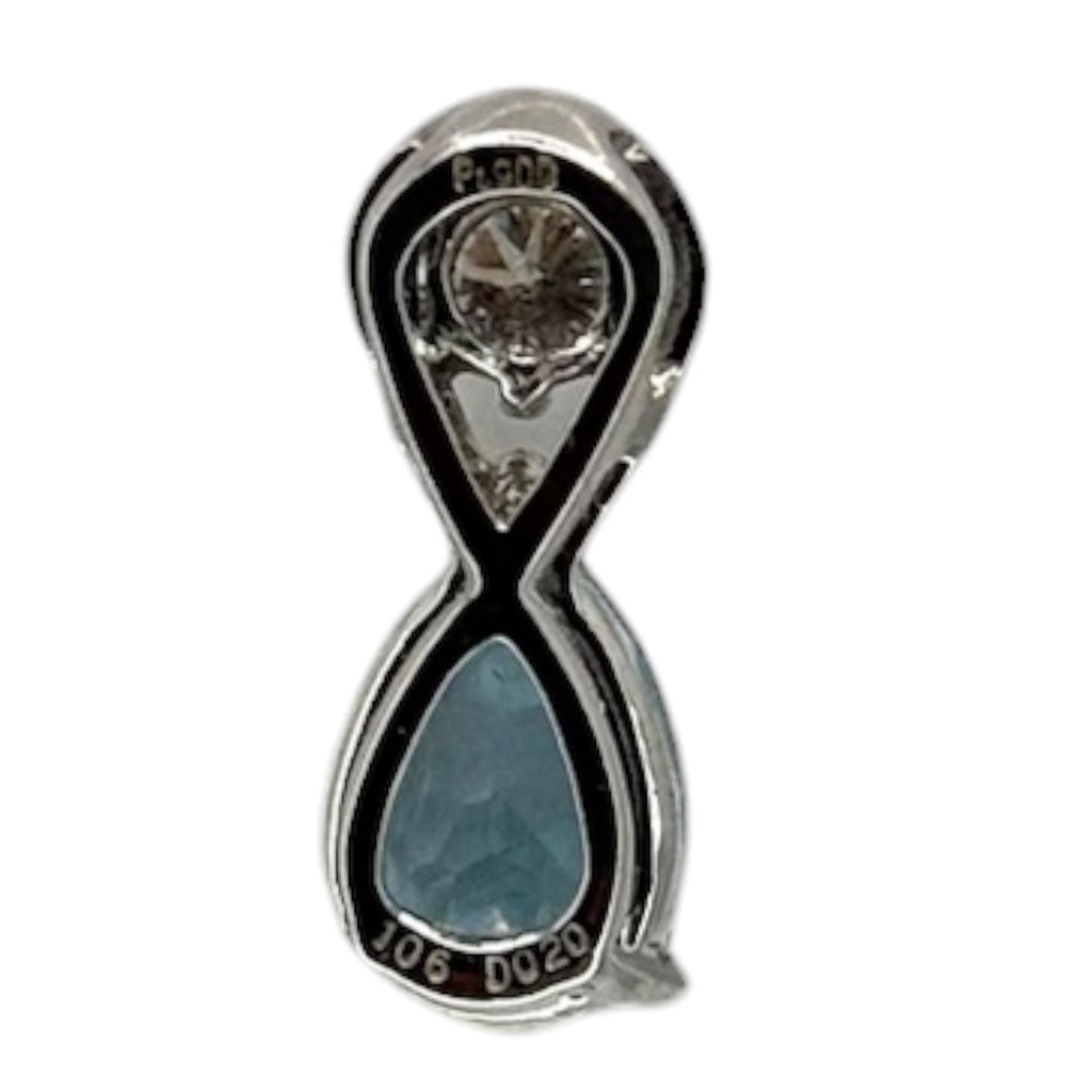 PT900 Aquamarine=1.06cts, Diamonds Pendant