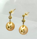 18KYG Pearl2=10.8mm, Diamond Earring