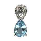 PT900 Aquamarine=1.06cts, Diamonds Pendant
