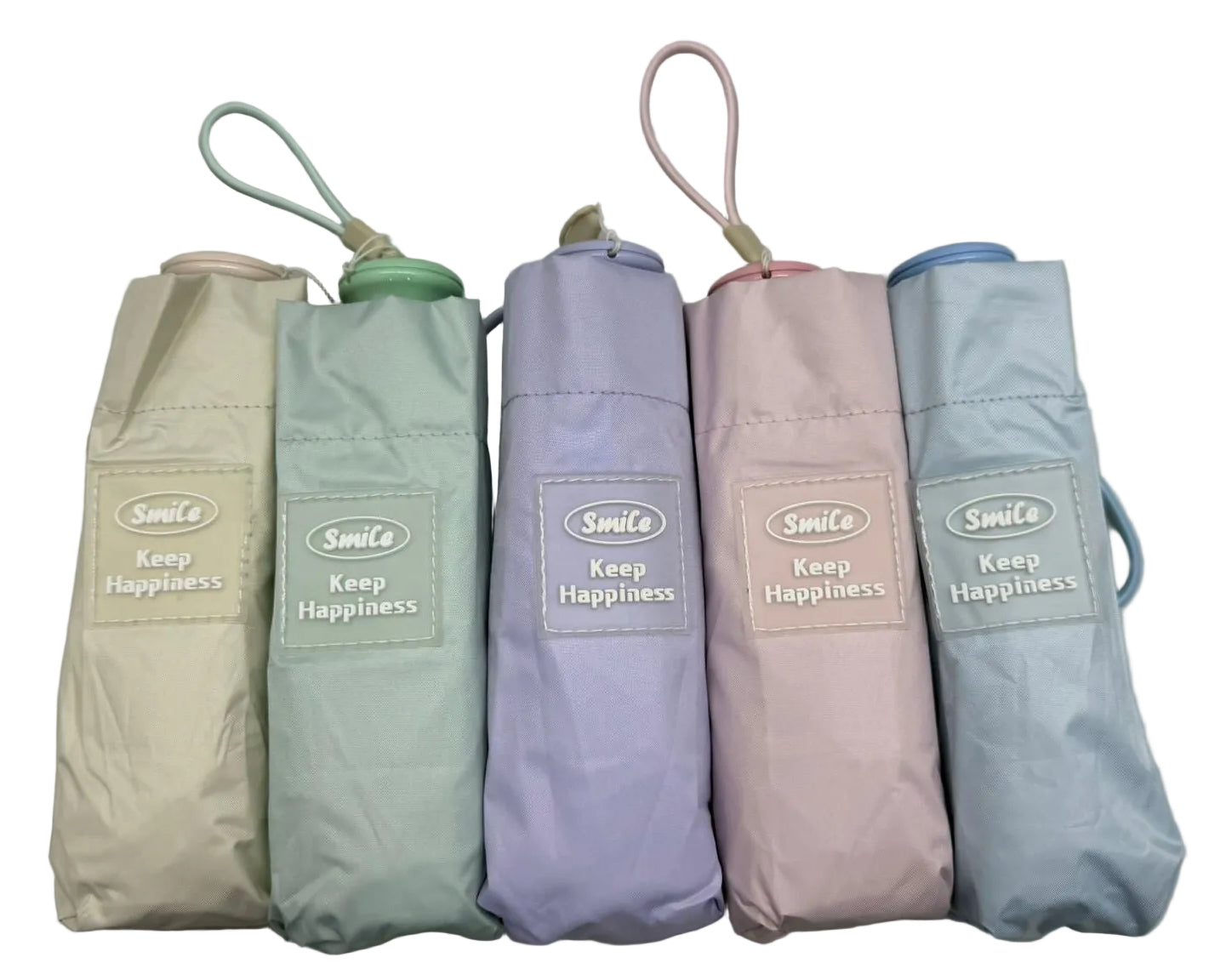 50cm Folding Umbrella “Keep Happiness” 6K Frame 5 Colours