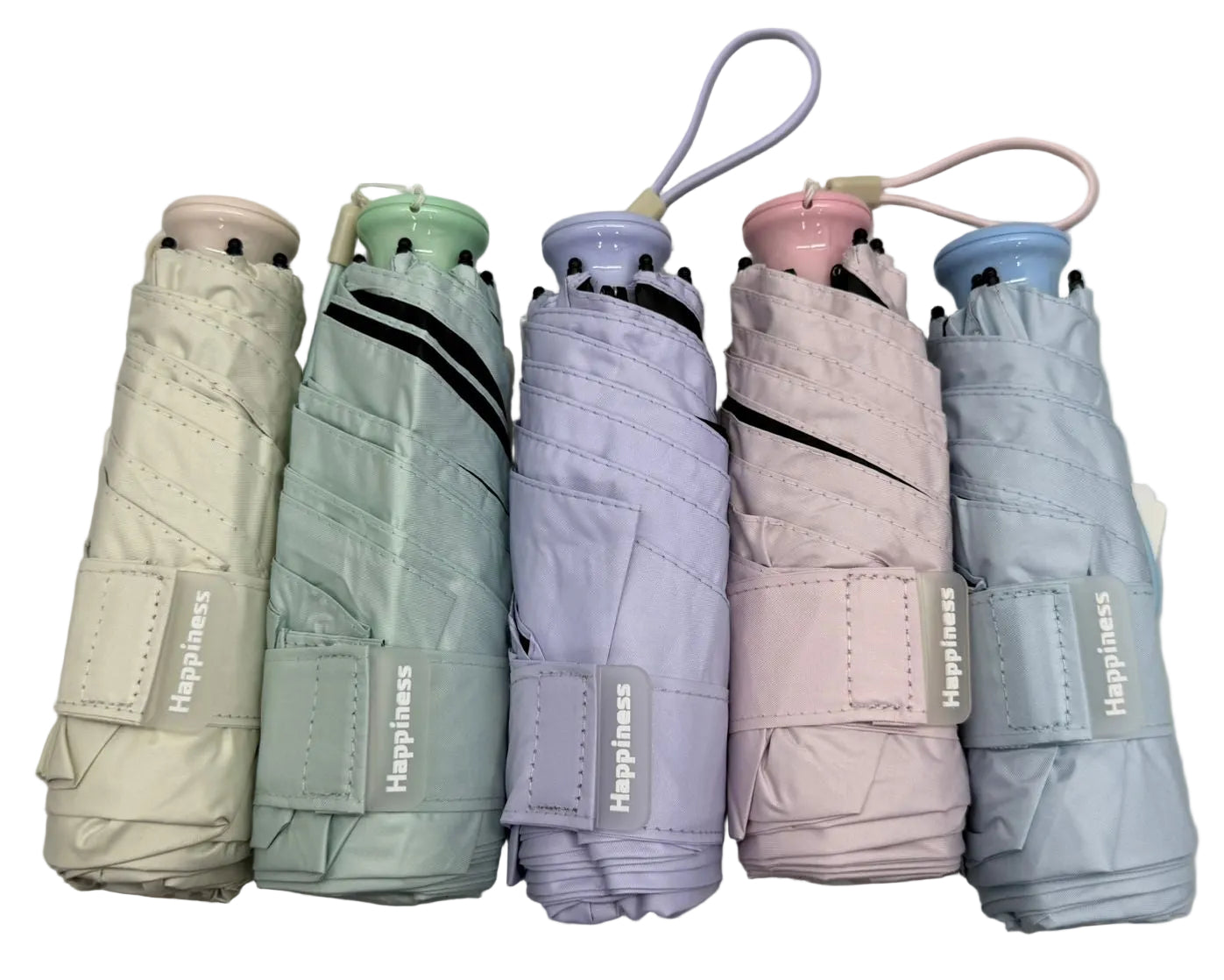 50cm Folding Umbrella “Keep Happiness” 6K Frame 5 Colours