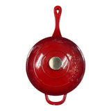 Crock Pot Artisan 3.5 Quart Enameled Cast Iron Deep Sauté Pan, Scarlet Red