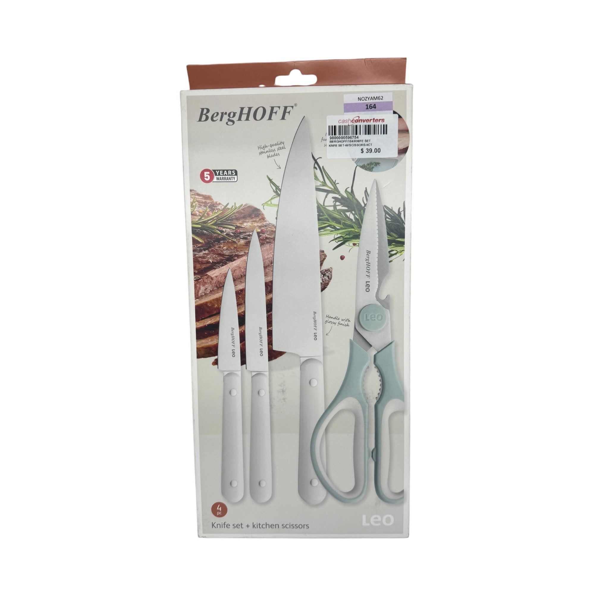 Berghoff Knife Set w/ Scissors 4pcs set