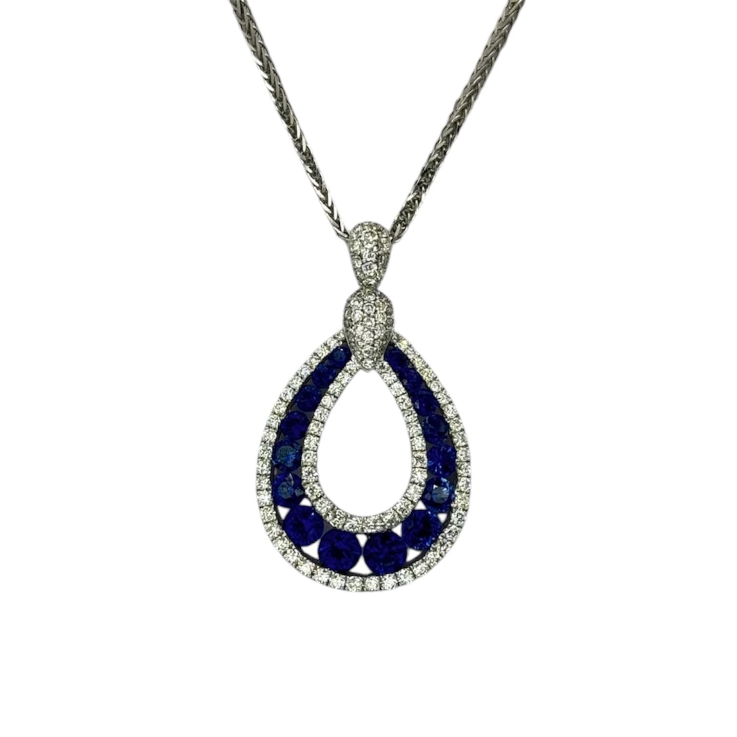 Poh Heng 750WG Blue Sapp16=1.15Cts, Dia111=0.54Cts Chain w/Pendant Main image