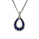 Poh Heng 750WG Blue Sapp16=1.15Cts, Dia111=0.54Cts Chain w/Pendant