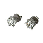 14KWG Solitaire Lab Grown Diamond2=4.50cts, E-F Color, VVS1 Earring