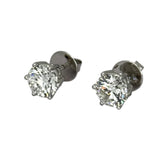 14KWG Solitaire Lab Grown Diamond2=4.50cts, E-F Color, VVS1 Earring