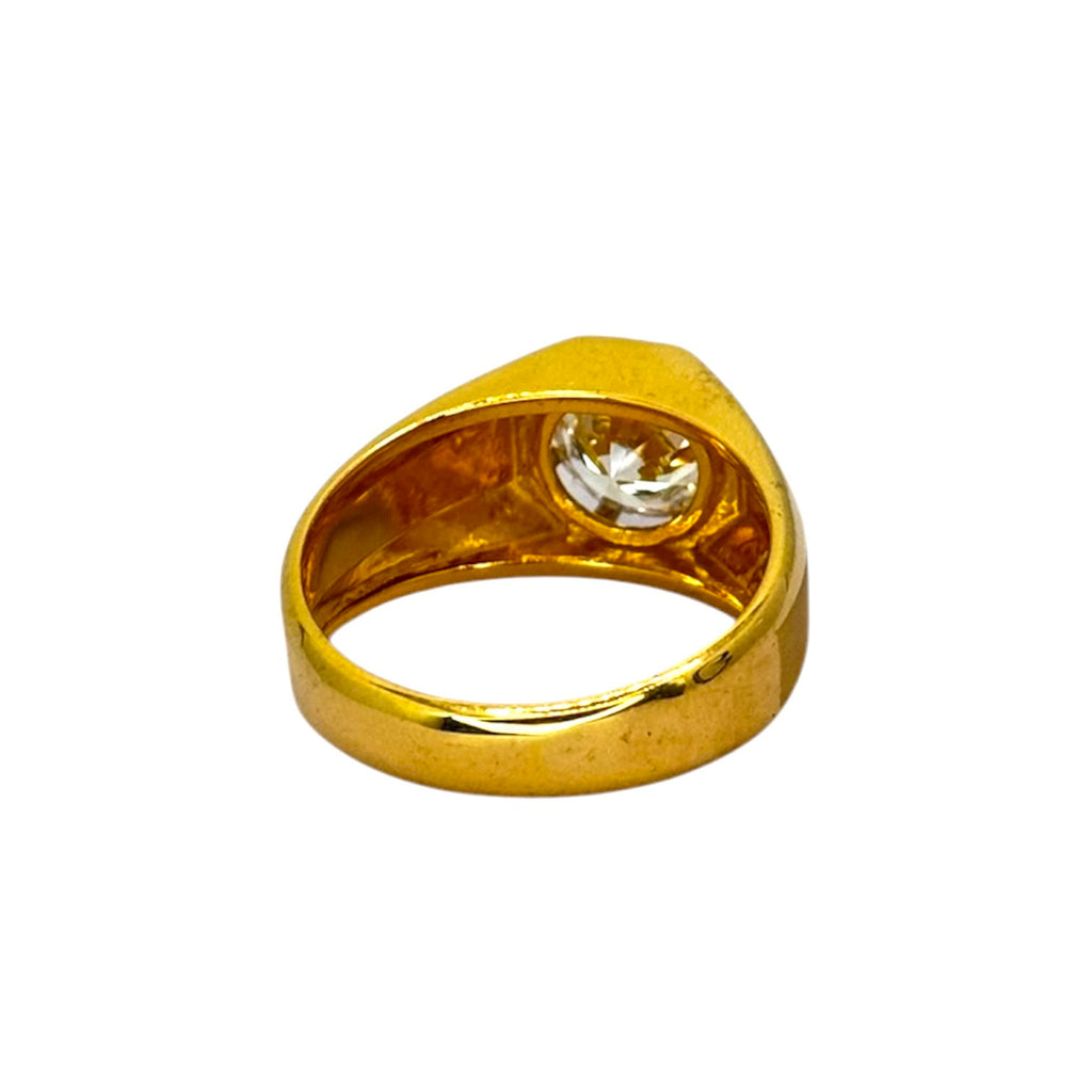 9KYG Solitaire Lab Grown Diamond=2.28cts, E-F Color, VVS1 Men Ring