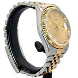 Rolex 16233 Datejust Half Gold Big Diamond Index, Computer Dial Watch, 36mm