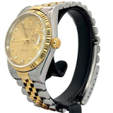 Rolex 16233 Datejust Half Gold Big Diamond Index, Computer Dial Watch, 36mm