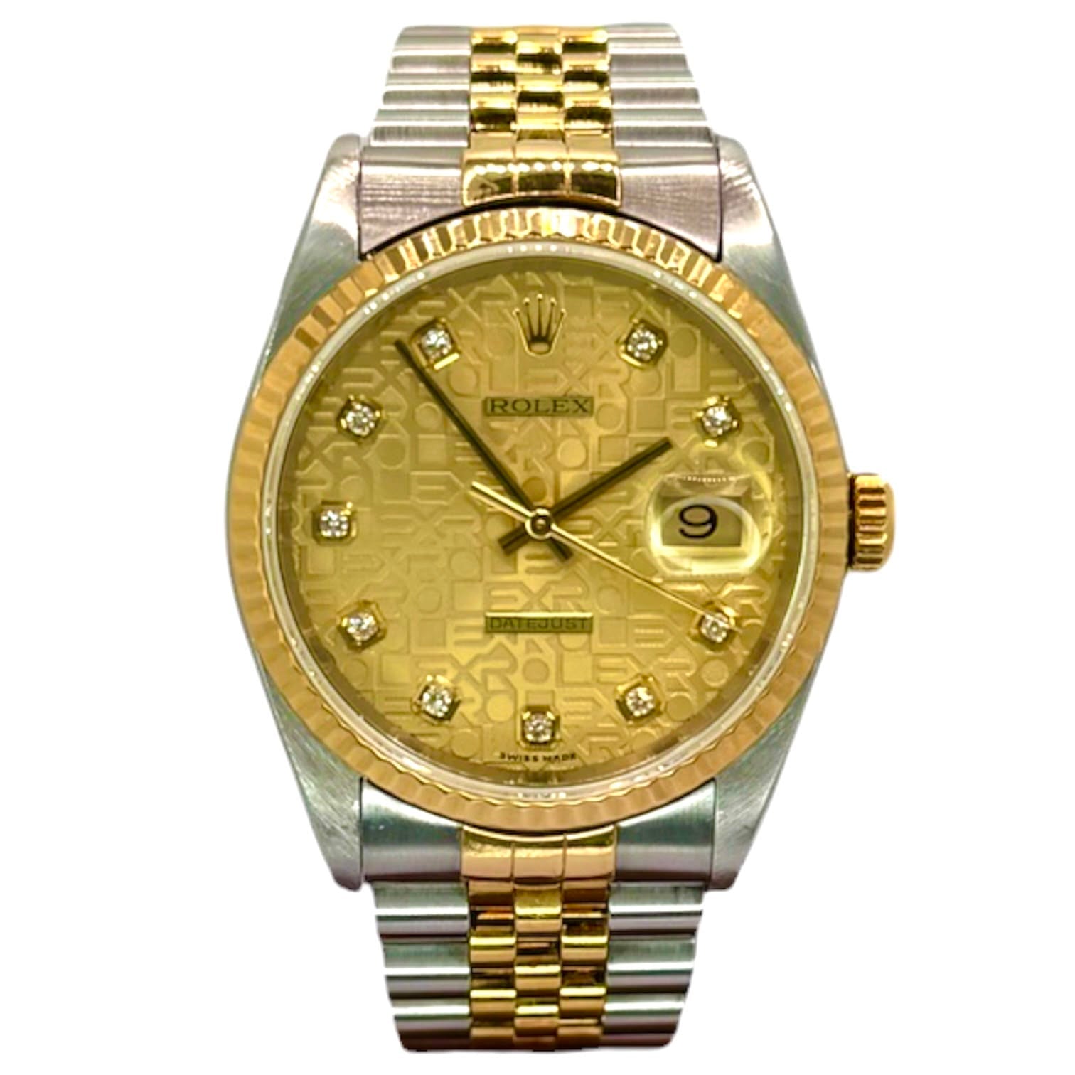 Rolex 16233 Datejust Half Gold Big Diamond Index, Computer Dial Watch, 36mm Main image