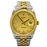 Rolex 16233 Datejust Half Gold Big Diamond Index, Computer Dial Watch, 36mm