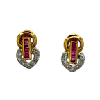 18K/PT850 Ruby6=0.58ct, DIa14=0.18ct Earring