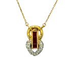 18K/PT850 Ruby3=0.53cts, Dia=0.16cts Chain w/Pendant