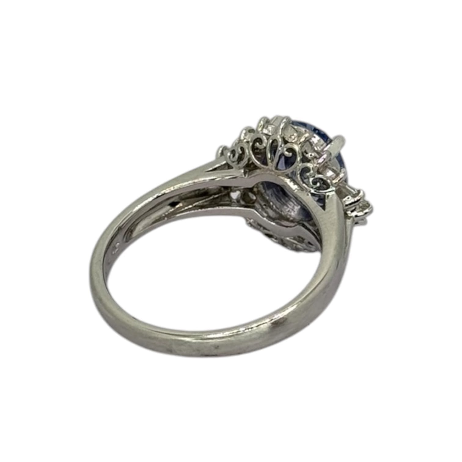 PT850 Natural Blue Sapphire=1.97cts, Diamond=0.38cts Ring w/Cert