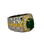 750W/YG Emerald=2.79cts, Diamond Men Ring