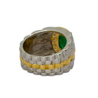 750W/YG Emerald=2.79cts, Diamond Men Ring