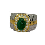 750W/YG Emerald=2.79cts, Diamond Men Ring