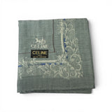 Celine Handkerchief Bluish Grey Blue Border Pattern
