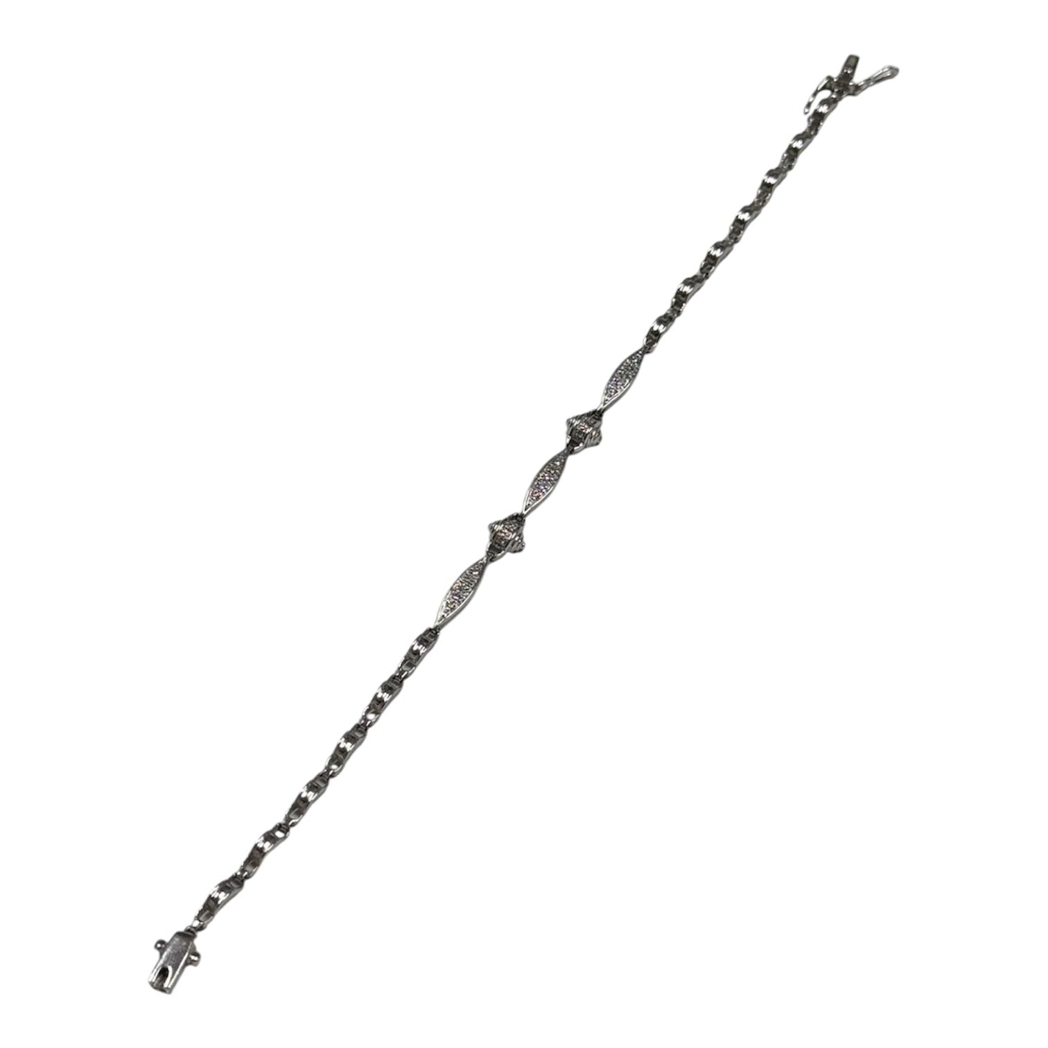 750WG Diamond Bracelet, Length 17.5cm Secondary image