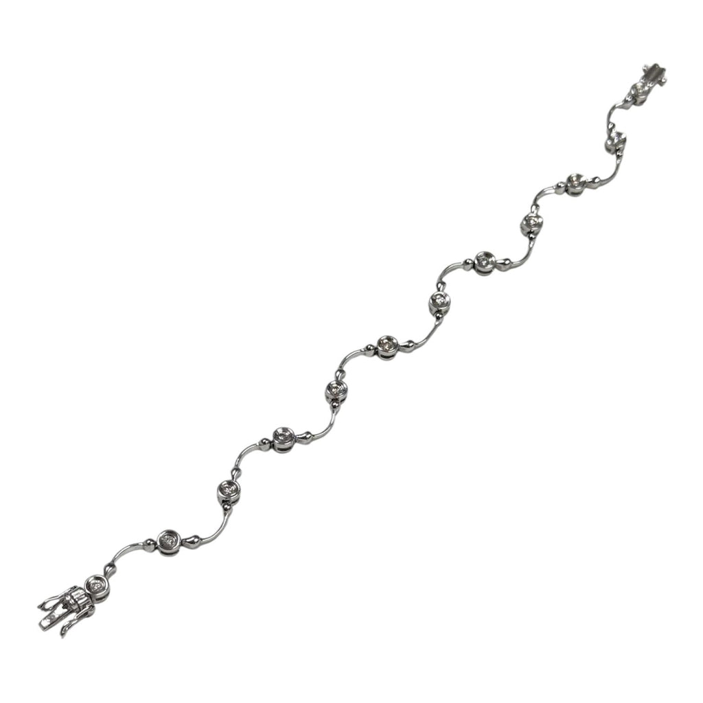 750WG Diamond Bracelet, 16.5cm
